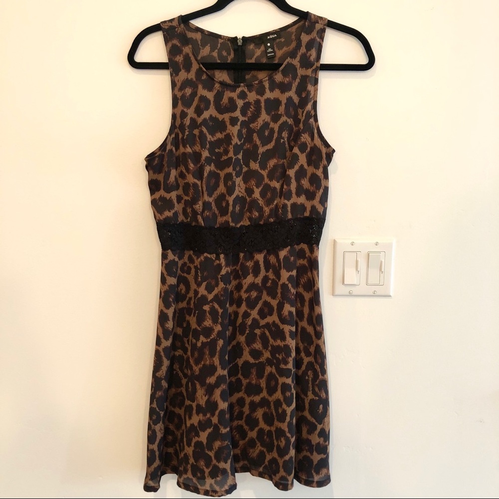 Aqua leopard dress (NWOT)